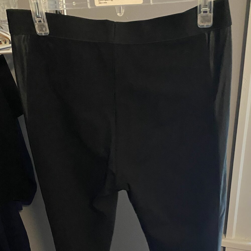 BCBGMaxAzria Leggings w/Faux Leather Stripe